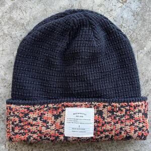 Jacob Ash Fleece Lined Beanie Hat Navy Orange Digital Camo Knit Winter Cap